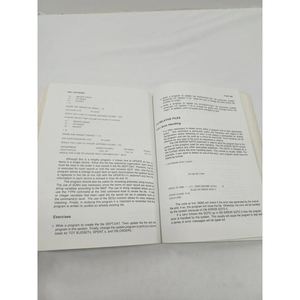 Vintage 1983 VAX BASIC Computer Programming Book David Weinman Barbara Kurshan